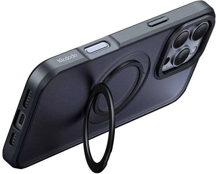 McDodo PC-4933 MagSafe dėklas skirtas iPhone 16 Pro Max su stovu (juodas)