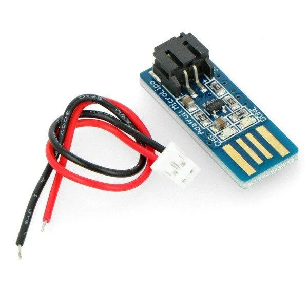 MCP73831, Li-Pol / Li-Ion 1S 3.7V USB įkroviklis Adafruit 1304