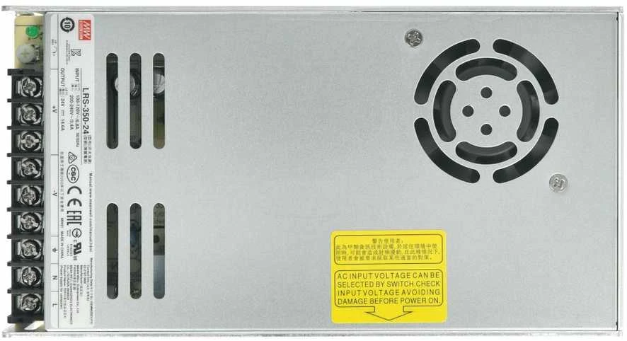 Mean Well LRS-350-24 24V maitinimo šaltinis - vaizdas iš viršaus