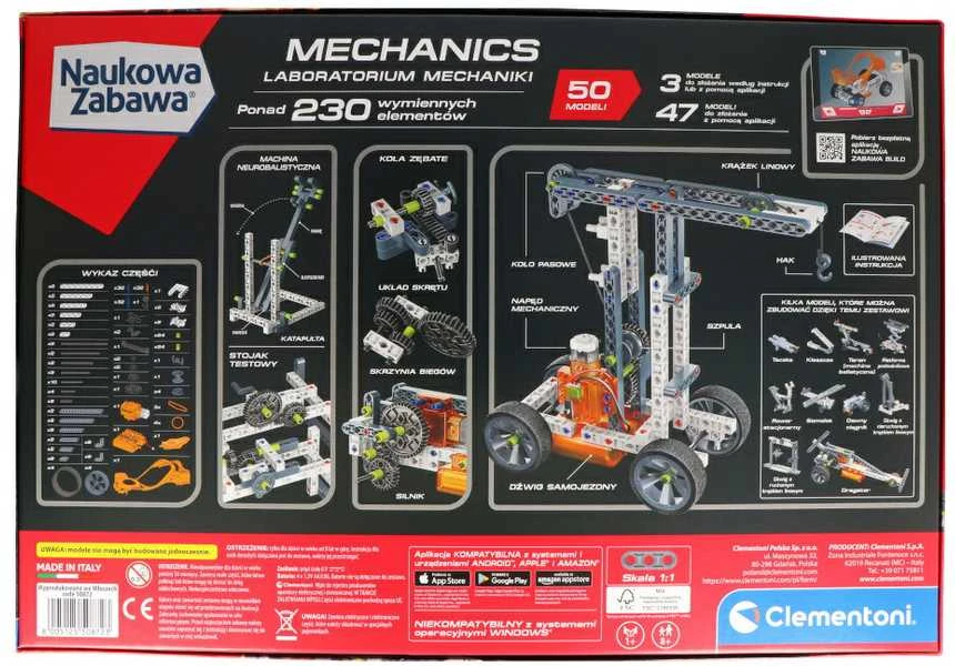 Mechanika Laboratorinis konstrukcijų rinkinys - Automobilis ir mechaninės konstrukcijos - Clementoni 50872