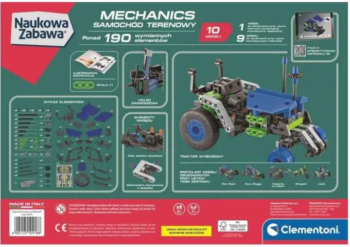 Mechanikos laboratorijos konstrukcijų rinkinys – visureigis – Clementoni 50918