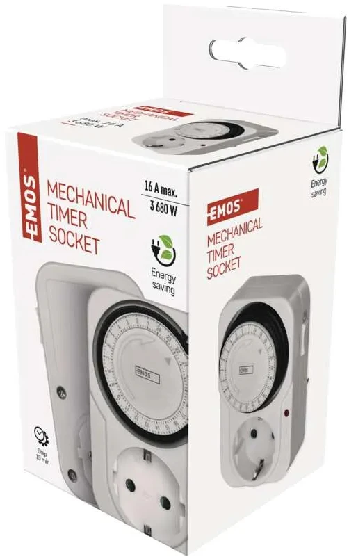 Mechaninis laikmatis TS-MD31, 230V AC, 16A, SCHUKO, EMOS