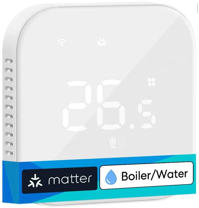 Meross MTS215 Wifi termostatas Katilo / vandens šildymo sistemai Apple Homekit, Matter, baltas