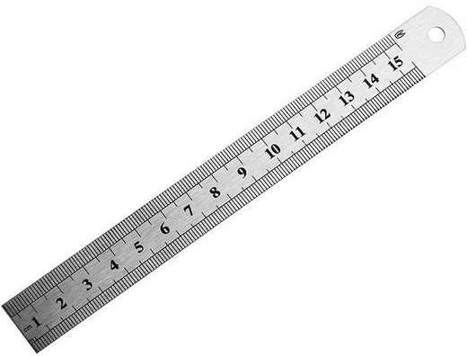 Oem Metalinė liniuotė 15 cm - 6 coliai - 0.3 mm - dvipusė - tiksli
