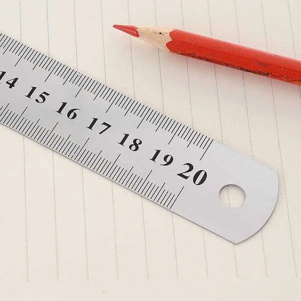 Oem Metalinė liniuotė 20 cm - 8 coliai - 0.3 mm - dvipusė - tiksli