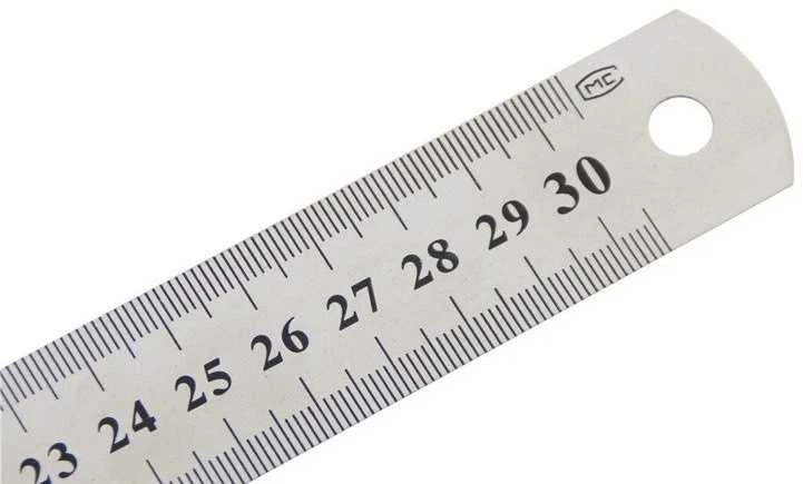 Oem Metalinė liniuotė 30 cm - 12 colių - 0.35 mm - dvipusė - tiksli