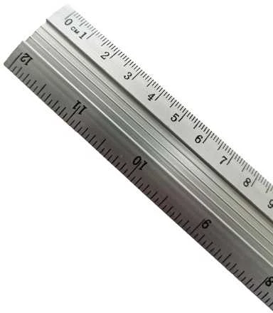 Metalinė liniuotė 30 cm - 12 colių - 1 mm - dvipusė - tiksli