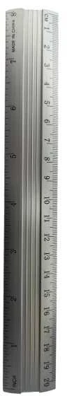 Metalinė liniuotė 30 cm - 12 colių - 1 mm - dvipusė - tiksli