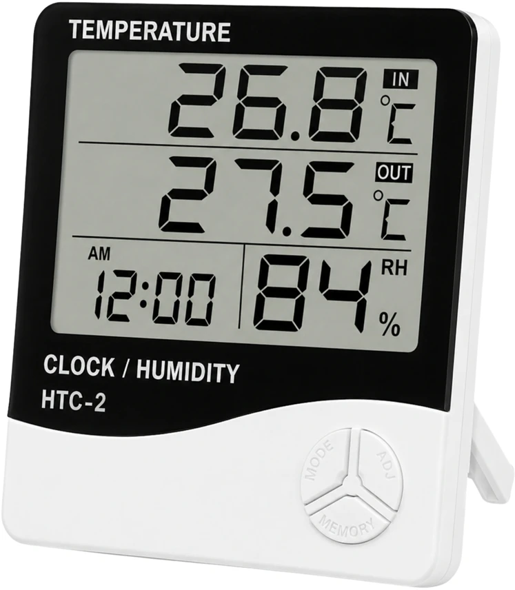 Meteorologinė stotelė - HTC-1 - Namų termometras - Higrometras - Laikrodis - Žadintuvas