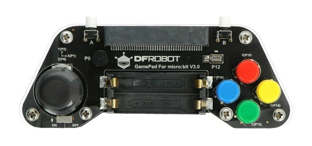 DFRobot Micro:bit Gamepad su svirtimi ir spalvotais mygtukais