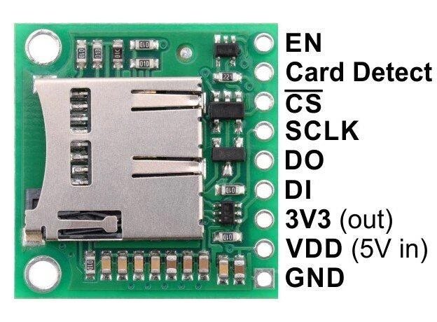 Atminties kortelė MicroSD kortelių skaitytuvo modulis su 5V įtampos keitikliu, Pololu 2587