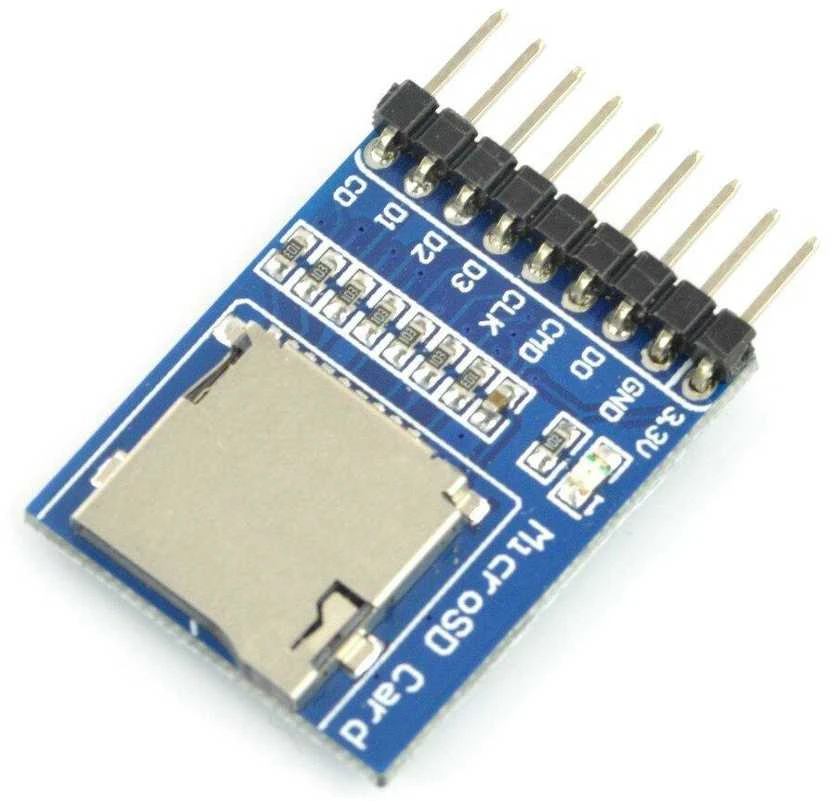 MicroSD skaitytuvo modulis Waveshare 3947 su kontaktais