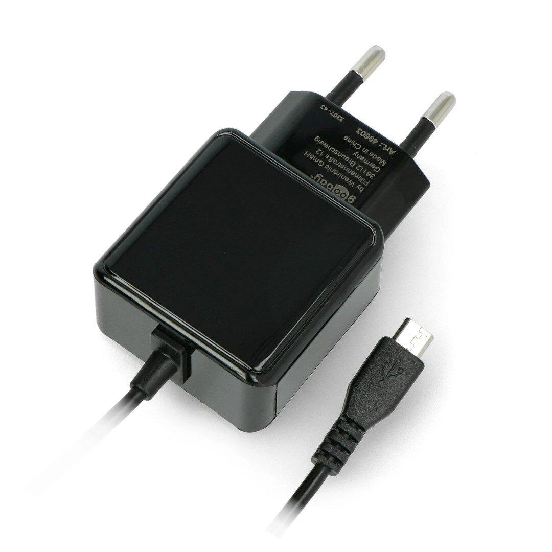 MicroUSB maitinimo blokas su integruotu laidu