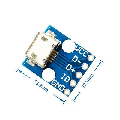 MicroUSB GPIO CJMCU modulis su matmenimis