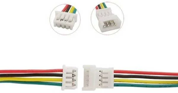 4 PIN JST kištukai su spalvotais laidais