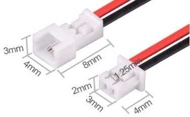 Oem Mikro JST lizdas su 120 mm laidu - 2 PIN žingsnio 1.25 - MCX - moteriškas (moteris)