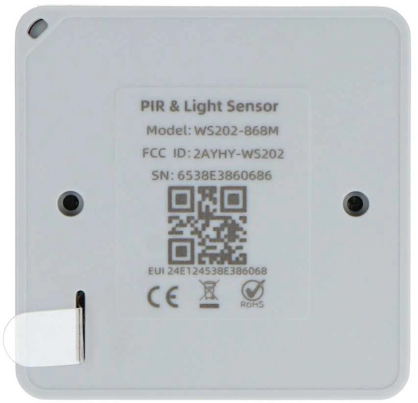 Milesight WS202 išmanusis PIR judesio ir šviesos jutiklis LoRaWAN