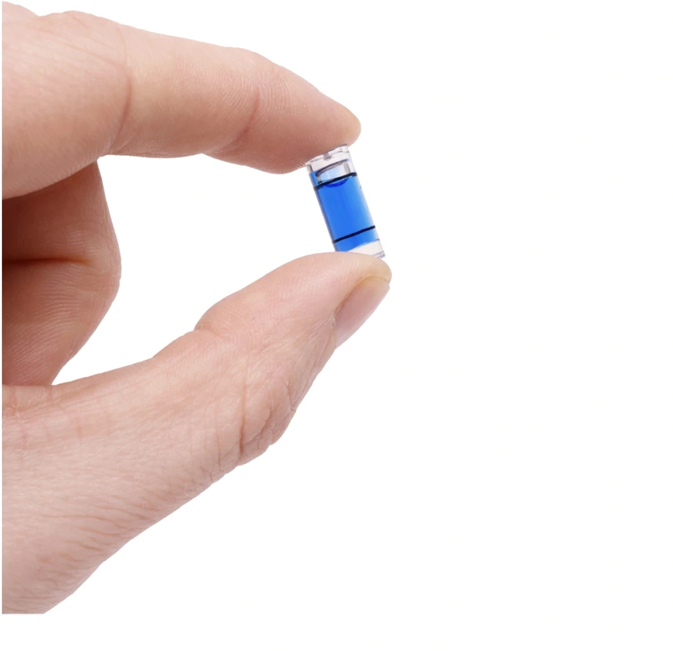 Mini buteliukas 6x15 mm mėlynas cilindrinis gulsčiukas