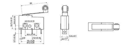 Oem Mini galinės padėties jungiklis su ratuku - WK625 - 5 vnt