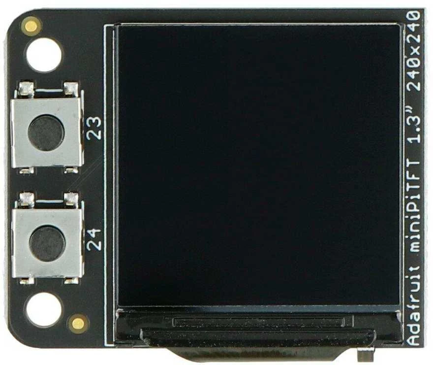 Mini PiTFT 1.3” 240x240 px ekranas, skirtas Raspberry Pi, Adafruit 4484
