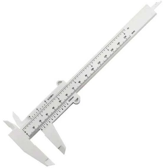 Oem Mini plastikinis suportas 0-150 mm - baltas - matavimo įrankis