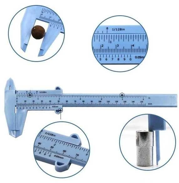 Oem Mini plastikinis suportas 0-150 mm - baltas - matavimo įrankis