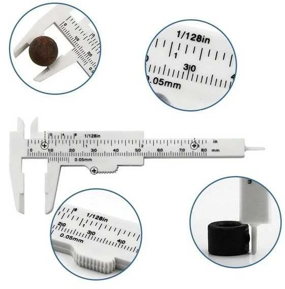 Oem Mini plastikinis suportas 0-80 mm - baltas - matavimo įrankis