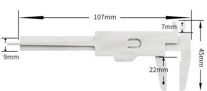 Oem Mini plastikinis suportas 0-80 mm - baltas - matavimo įrankis