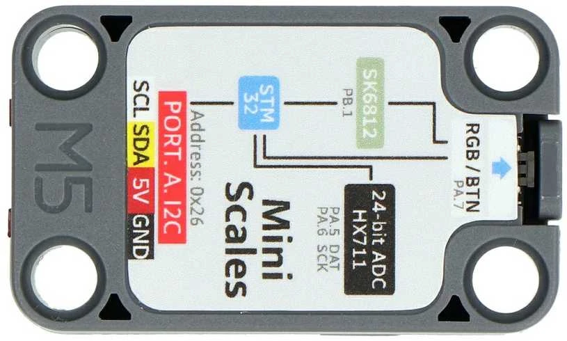 M5Stack U177 slėgio jutiklio modulis su jungčių schema