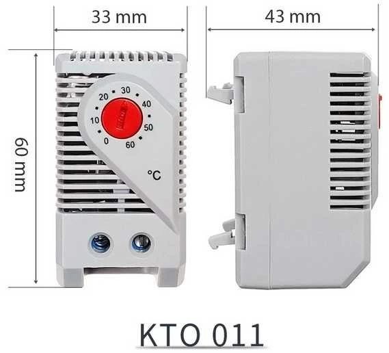 Oem Mini termostatas – 0°-60°C – NC – KTO011 – 230VAC – atidarymo valdiklis