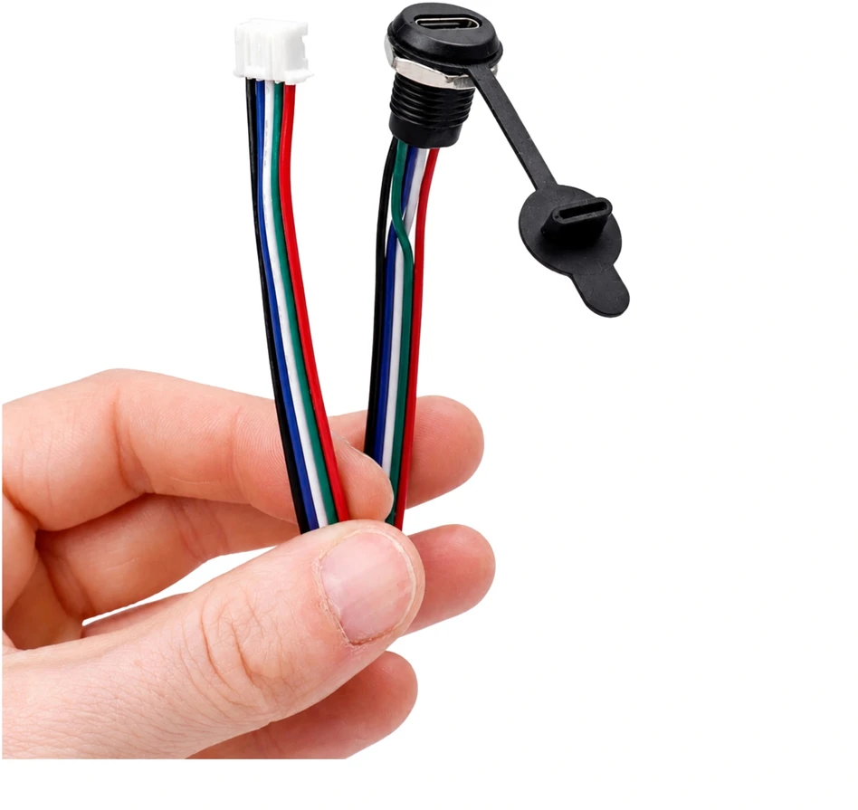 Mini USB moteriškas lizdas - 5+4 kontaktų - tiesus