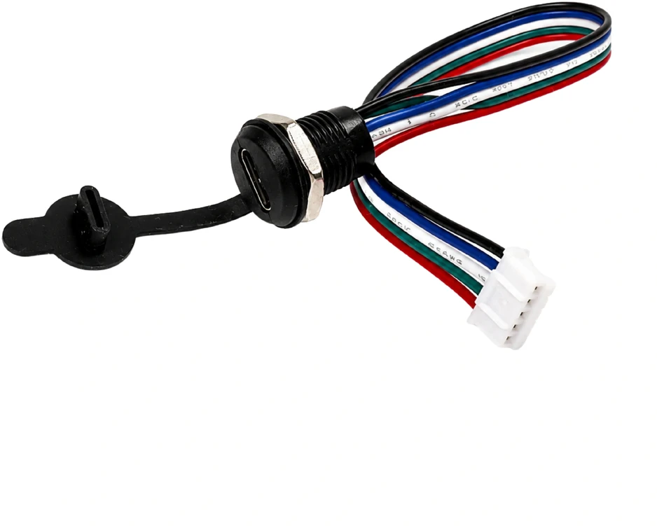 Mini USB moteriškas lizdas - 5+4 kontaktų - tiesus