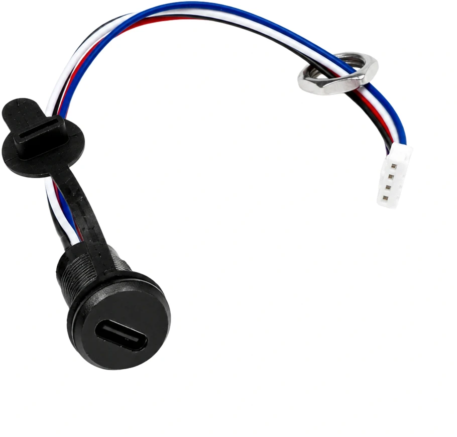 Mini USB moteriškas lizdas - 5+4 kontaktų - tiesus