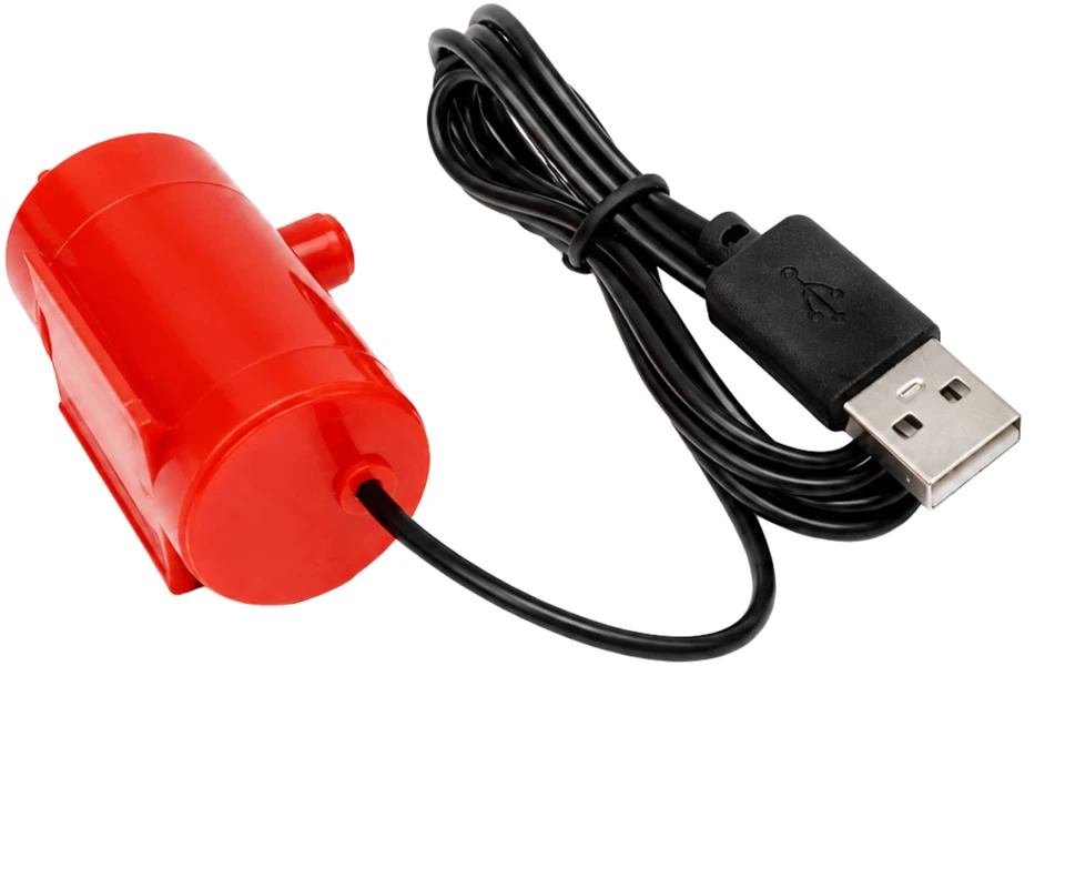 Mini vandens pompa su USB laidu - DC 5V - panardinama - raudona pompa