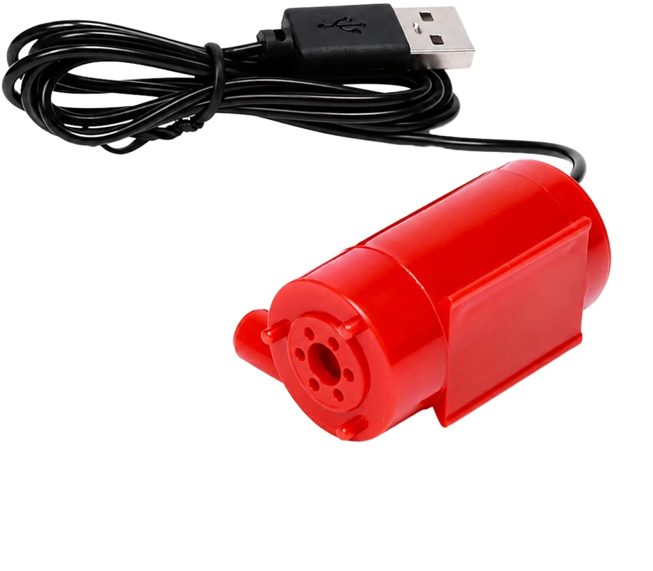 Mini vandens pompa su USB laidu - DC 5V - panardinama - raudona pompa