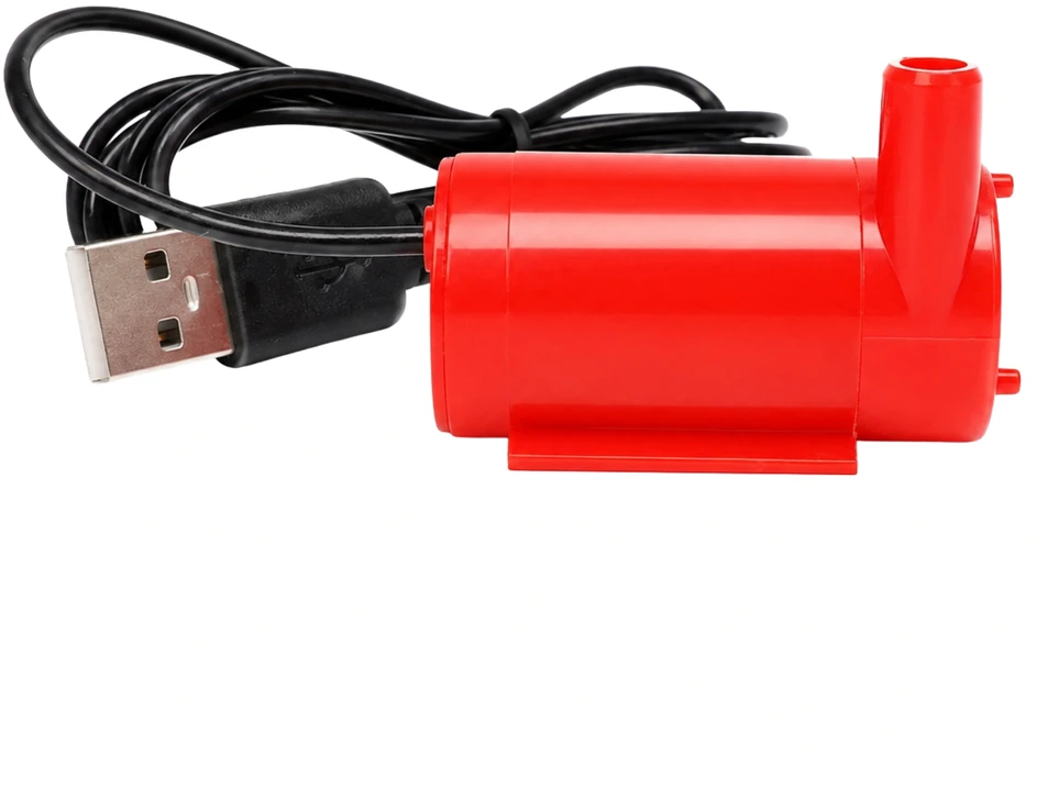 Mini vandens pompa su USB laidu - DC 5V - panardinama - raudona pompa