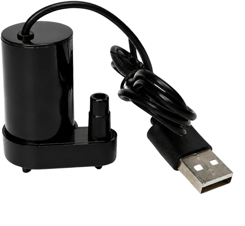 Mini vandens pompa su USB laidu - DC 5V - vertikali - skysčio pompa, juoda