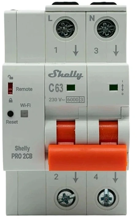 Miniature Circuit Breaker SHELLY Pro 2CB C63