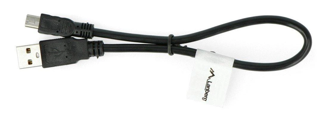 LANBERG CA-USBK-10CC-0003-BK Lanberg kabelis USB 2.0 mini AM-BM5P 30cm juodas