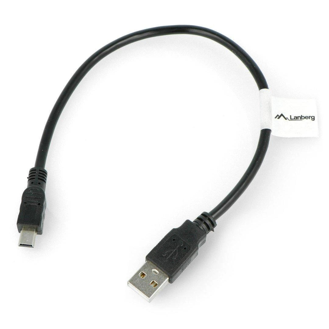 LANBERG CA-USBK-10CC-0003-BK Lanberg kabelis USB 2.0 mini AM-BM5P 30cm juodas