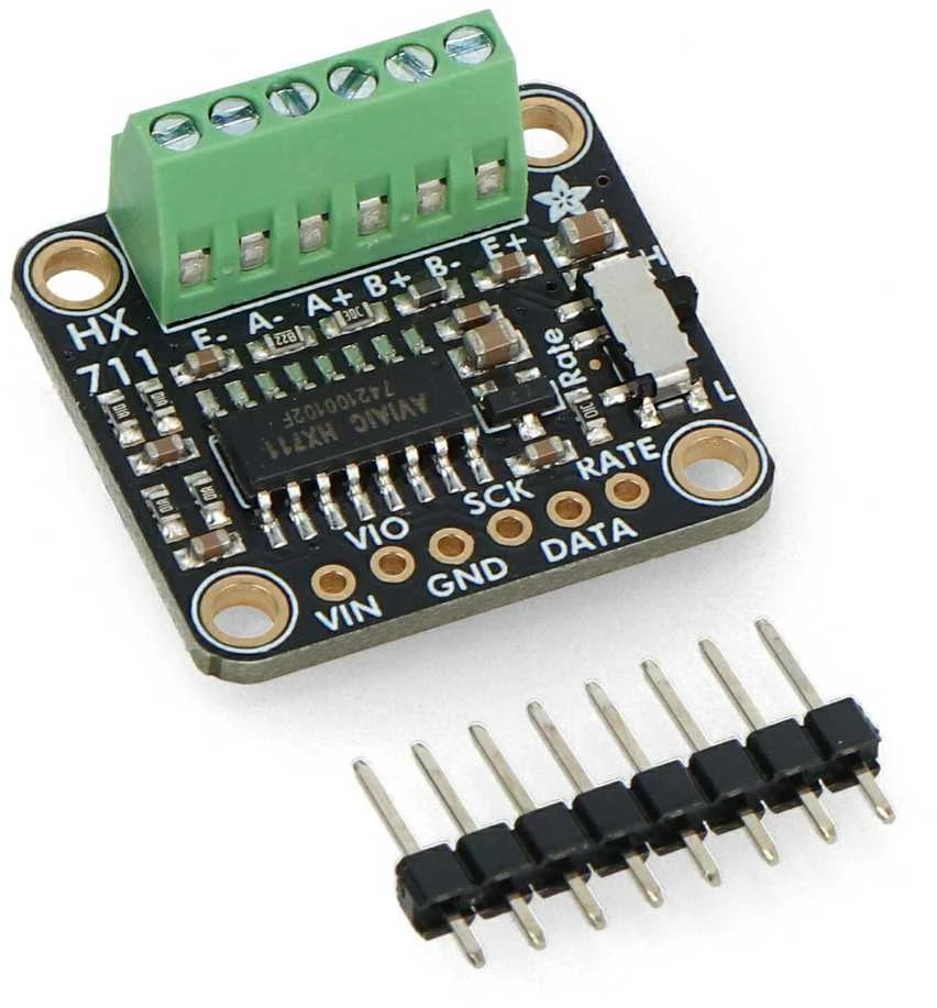 Modulis su 24 bitų ADC keitikliu įtempimo matuoklio sijoms – HX711 – Adafruit 5974