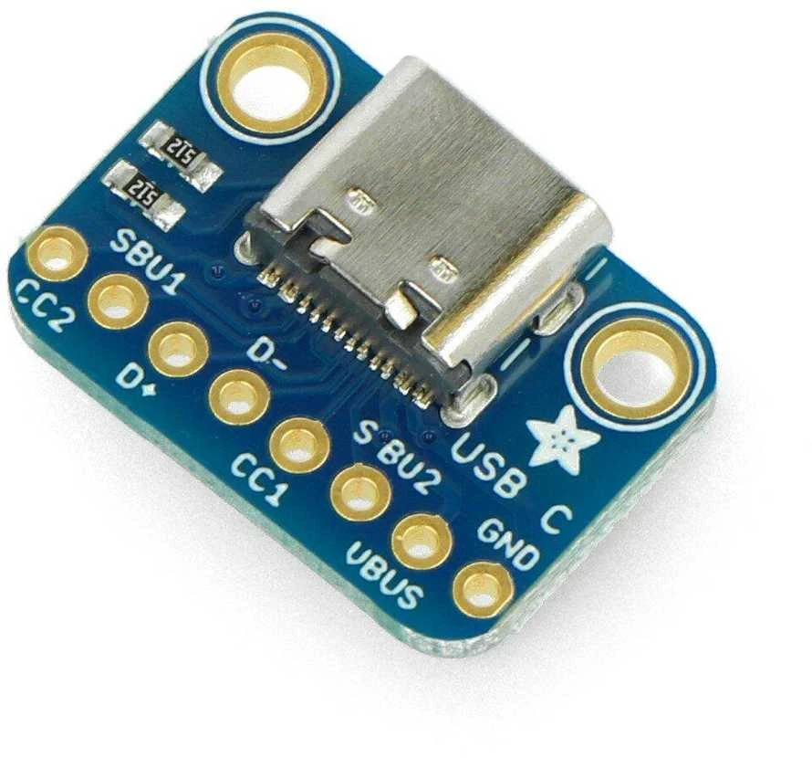 Modulis su C tipo USB lizdu, jungtis maketavimo plokštei, Adafruit 4090