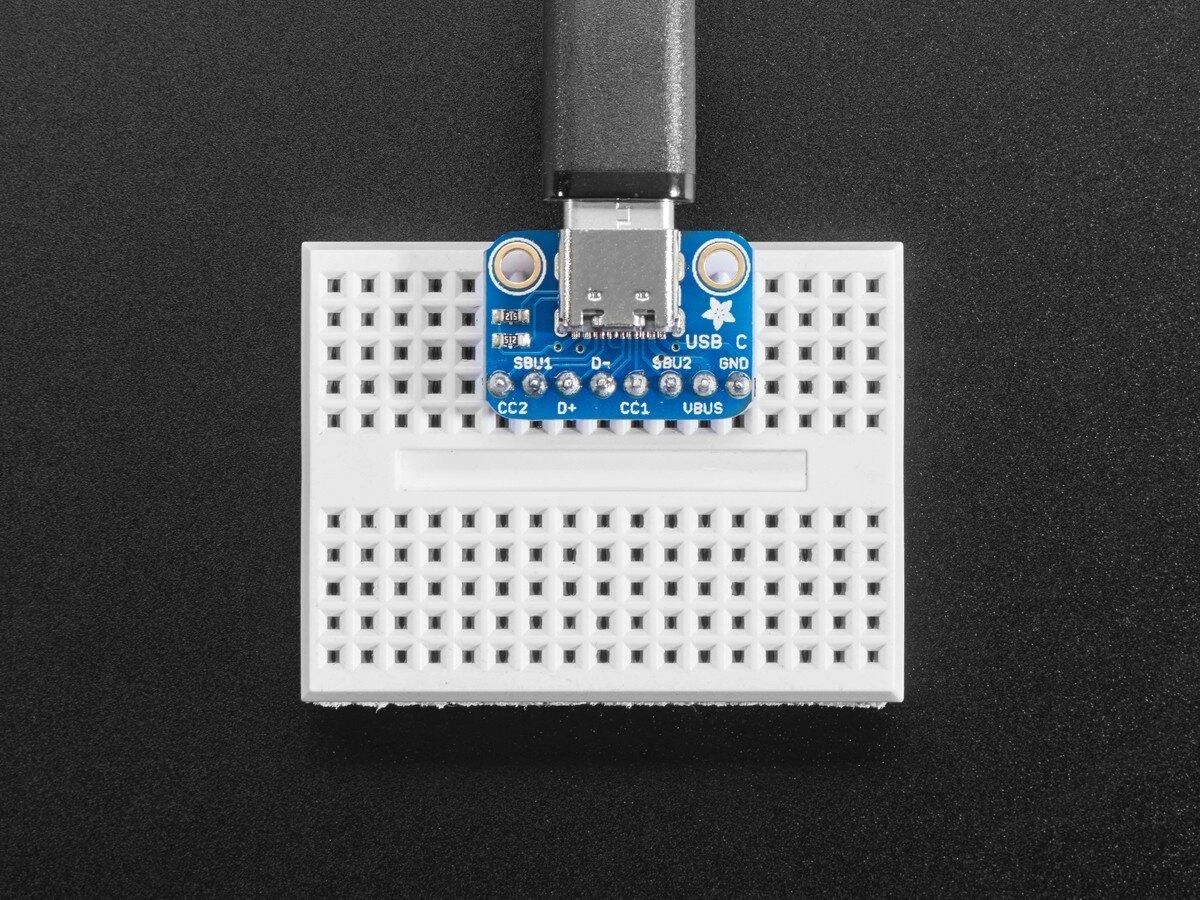 Modulis su C tipo USB lizdu, jungtis maketavimo plokštei, Adafruit 4090