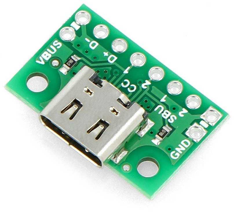 Modulis su C tipo USB lizdu - jungtis PCB - Pololu 3411