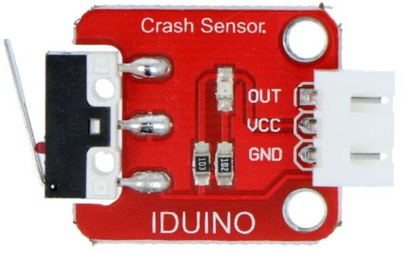Raudonas Iduino susidūrimo jutiklio modulis su jungtimi