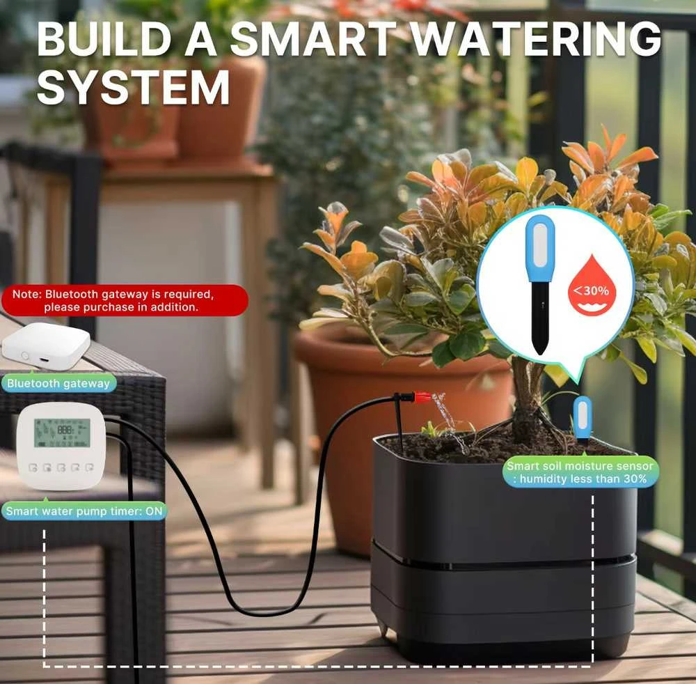 Moes Išmanus augalų dirvožemio drėgmės ir temperatūros matuoklis, TUYA, Bluetooth