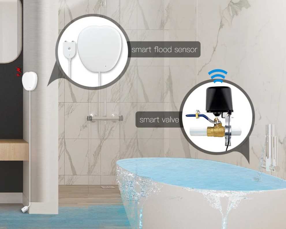 Avatto Moes Išmanus vandens nuotekio jutiklis su sirena, bevielis, Wi-Fi, TUYA / Smart Life