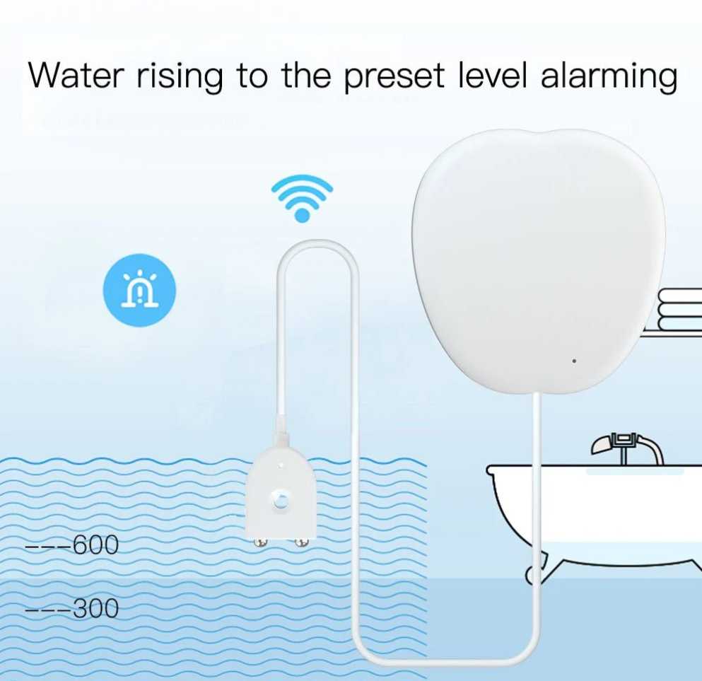 Avatto Moes Išmanus vandens nuotekio jutiklis su sirena, bevielis, Wi-Fi, TUYA / Smart Life