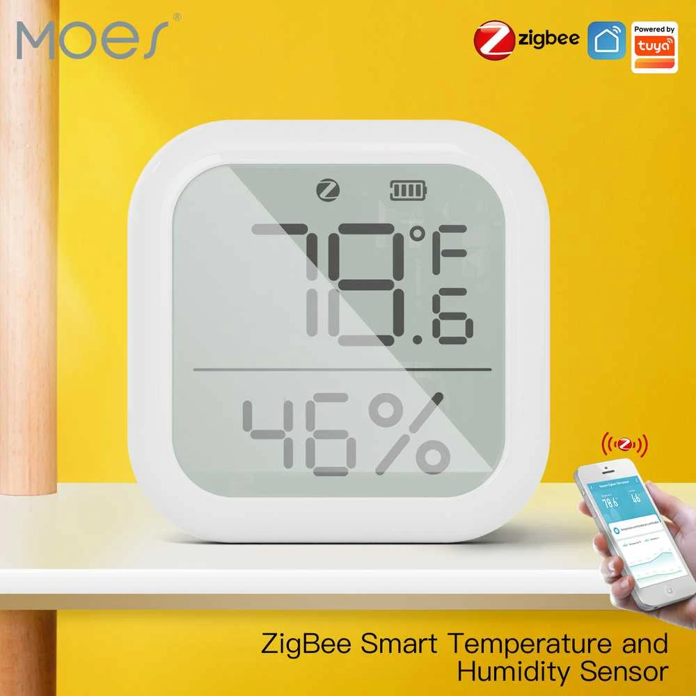 Moes Išmanusis bevielis patalpos temperatūros ir drėgmės jutiklis, ZigBee, TUYA / Smart Life