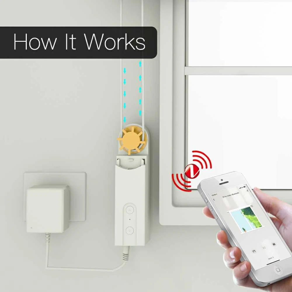 Moes Zigbee roletų žaliuzių pavara su papildoma saulės baterija AM43